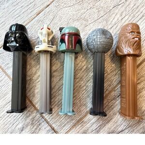 PEZ Star Wars Dispenser Lot 5 General Grievous Boba Fett Chewbacca Death Star